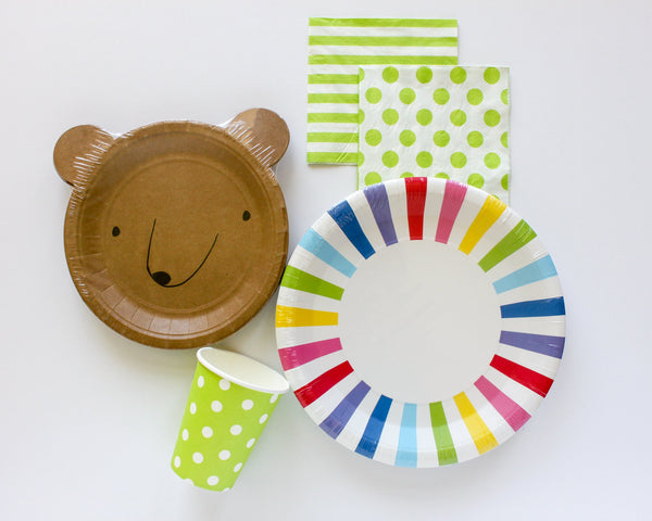 Green and White Napkins 