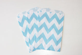 Light Blue Chevron Favor Bag 