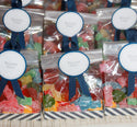 Navy Striped Favor Bag 