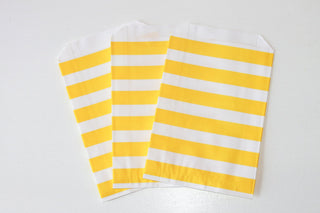 Yellow Striped Favor Bag 