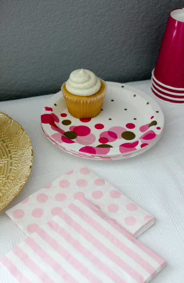 Pink and Gold Dessert Plates 