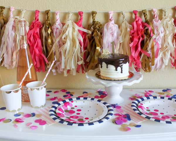 Pink and Gold Dessert Plates 