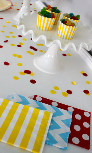 Yellow Striped Favor Bag 