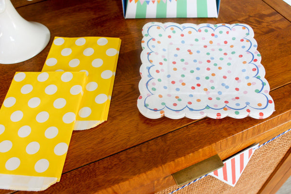Yellow Polka Dot Favor Bag 