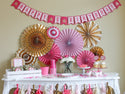 Bright Pink Party Fan Set 