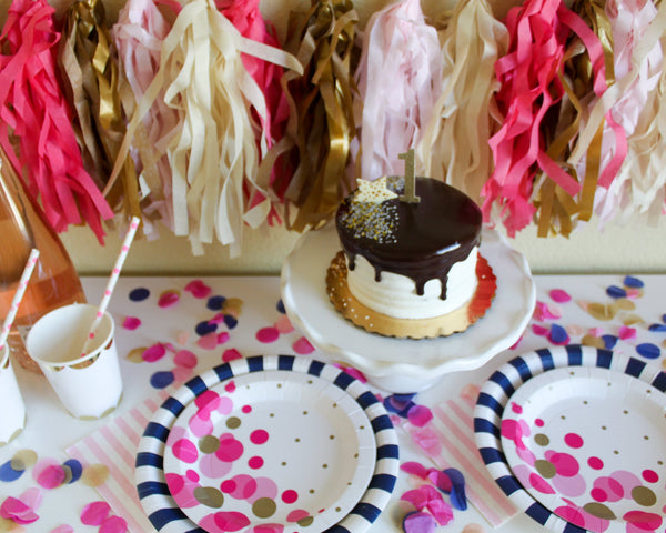 Pink and Gold Dessert Plates 