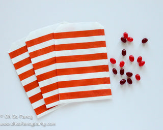 Orange Striped Favor Bag 