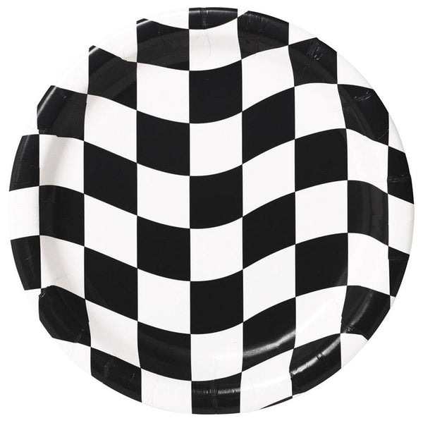 Checkered Flag Plates / Checkered SMALL Plates / Race Car Birthday Party / Car Party Plates / Pit Stop / Racing Party Supplies / Cars