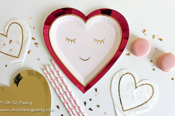 Gold Foil Heart Plates