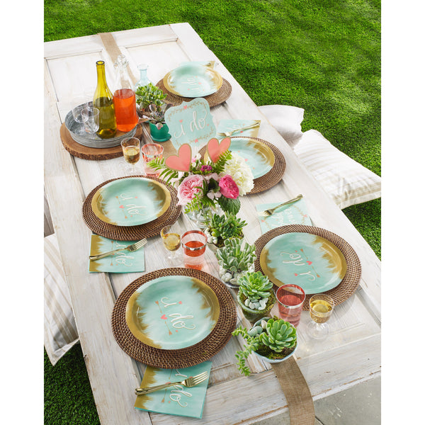 Mint "I Do" Plates 