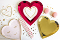 Pink and Gold Blushing Heart Plates