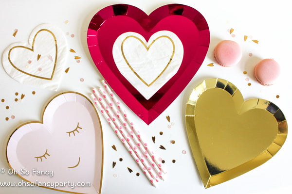 Pink and Gold Heart Napkins