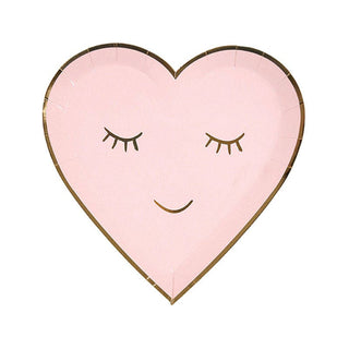 Pink and Gold Blushing Heart Plates