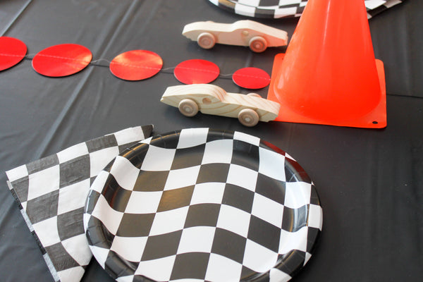 Checkered Flag Small Napkins / Race Car Birthday Party / Car Party Napkins / Pit Stop / Racing Party Supplies / Cars / Black & White Napkin