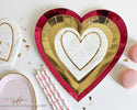 Pink and Gold Blushing Heart Plates