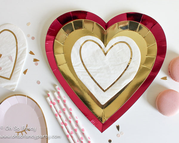 Pink and Gold Heart Napkins