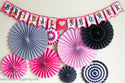 Bright Pink Party Fan Set 