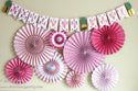 Bright Pink Party Fan Set 