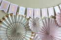 Pink and Gold Party Fan Set 