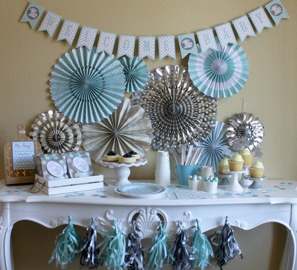 Light Blue Polka Dot Cupcake Wrappers 