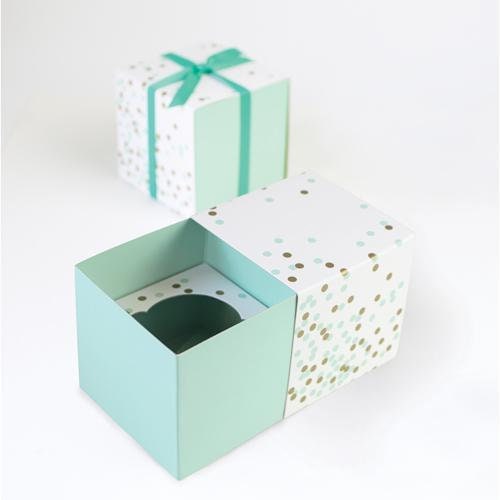 Mint Confetti Favor Box 