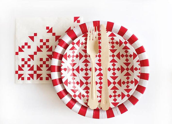 Red Patterned Napkins 