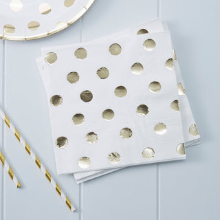 Gold Polka Dot Napkins 