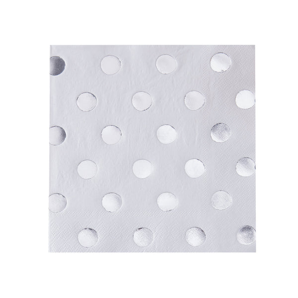 Silver Polka Dot Dinner Plates 