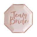 Team Bride Plates / Team Bride Dinner Plates / Bachelorette Party Plates / Team Bride / Rose Gold Paper Plates / Bridal Shower Plates