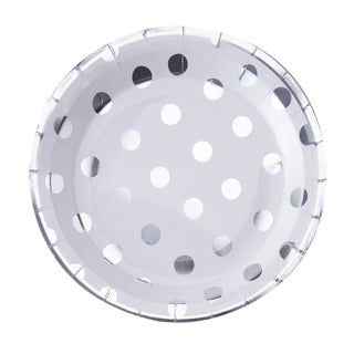 Silver Polka Dot Dinner Plates 