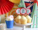 Red and White Carnival Favor Box / Red and White Treat Cups / Carnival Party / Vintage Circus Party / Red and White / Striped Treat Cups