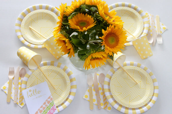 Yellow and White Napkins 