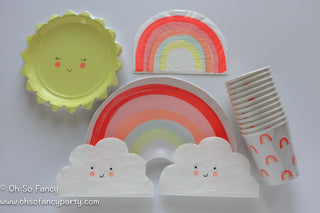 Neon Rainbow Shaped Party Plates