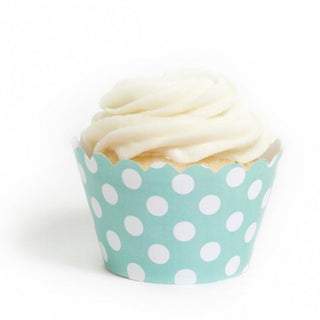Light Blue Polka Dot Cupcake Wrappers 