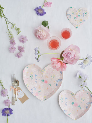 Small Floral Heart Napkins