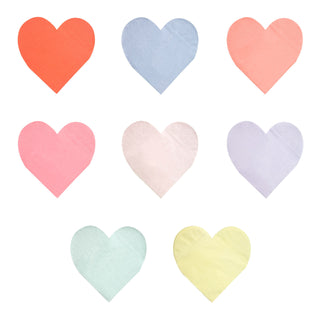 Large Pastel Heart Shaped Napkins