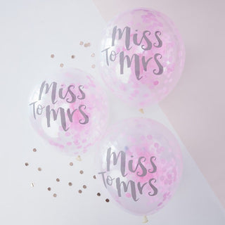 Miss To Mrs Balloons / Miss To Mrs Bridal Shower Balloon / Pink Confetti Balloon / Bachelorette Party Balloons / Hen Party Balloons