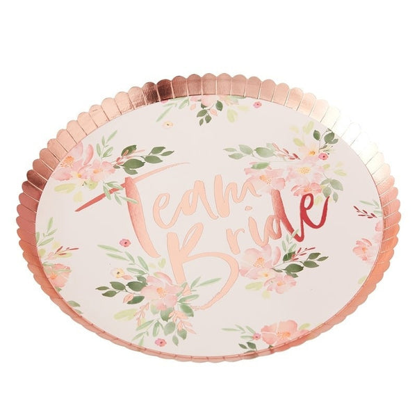 Team Bride Floral Plates 