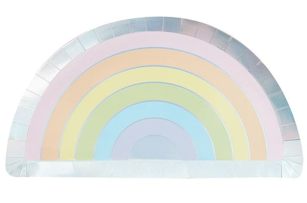 Rainbow Pastel Paper Plates / Rainbow Striped Party Plate / Rainbow Shaped Party Plate / Somewhere Over the Rainbow / Rainbow Dinner Plate