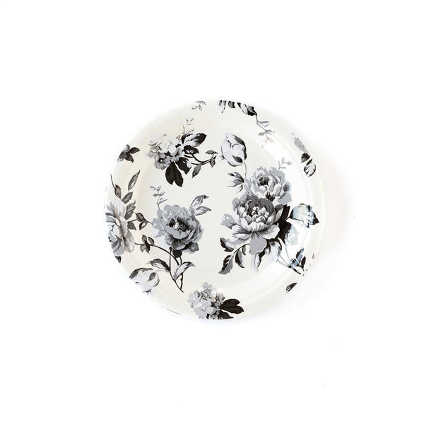 Black Floral Party Plates / Black Floral Small Plates / Floral Plates / Bridal Shower Plates / Farmhouse Floral Plates / Mad About Plaid