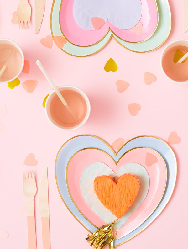 Small Pastel Heart Shaped Napkins