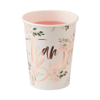 Team Bride Floral Cups 