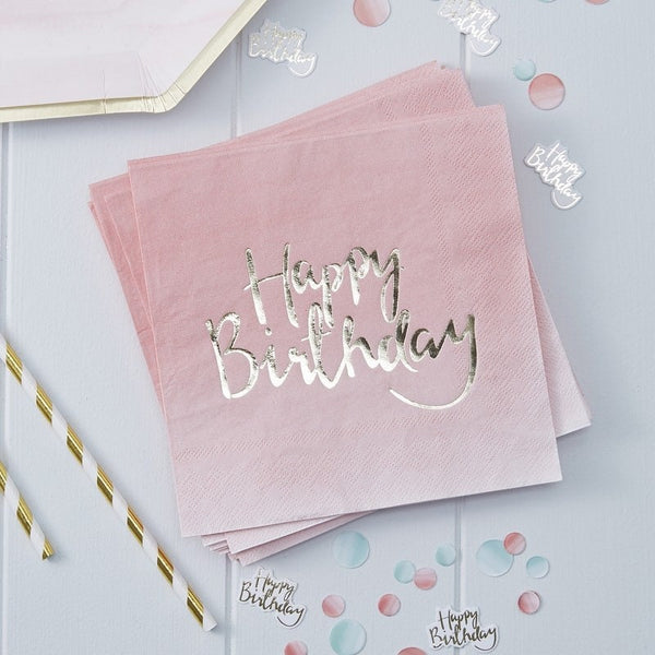 Pink Happy Birthday Balloon Bunting 