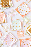 Gold Polka Dot Square Plate 