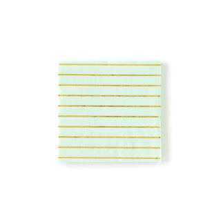 Mint and Gold Striped Napkins 