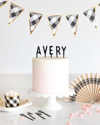 Buffalo Plaid and Gold Treat Cups 