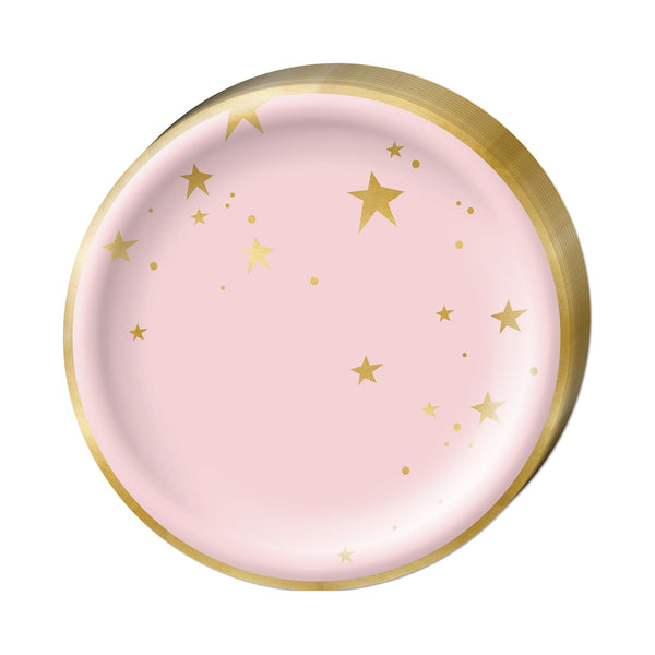 Twinkle Twinkle Little Star Pink and Gold Plates 