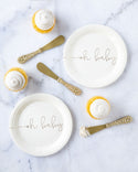 Ivory and Gold Striped Napkins 