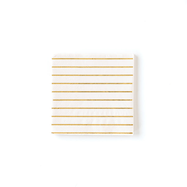 Ivory and Gold Striped Napkins 