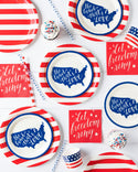 Let Freedom Ring / Red and White Dessert Napkins / Party Napkins / Memorial Day / 4th of July / Independence Day / Stars and Stripes